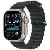 Apple Watch Ultra 2 2024 (49mm) Натуральный титан, Ocean Loop, Черный (без RuStore) 