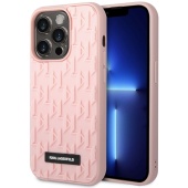 Чехол iPhone 14 Pro Накладка Силикон Karl Lagerfeld 3D Rubber Monogram Metal logo Hard