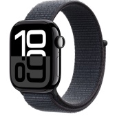 Apple Watch Series 10 (46mm) Алюминиевый корпус, Черный глянец, Sport Loop (без RuStore)