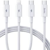 Кабель Benks D46, USB-C → USB-C → USB-C → Lightning, длина 1.2 м