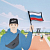 Значок Магнитка Флаг России металлический, Магнит