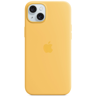 Чехол накладка Silicone Case для iPhone 15 (с поддержкой MagSafe) (iPhone 15 Silicone Case Желтый)