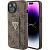 Чехол iPhone 15 Накладка Кожзам Guess GripStand 4G with Triangle Diamond metal logo Hard
